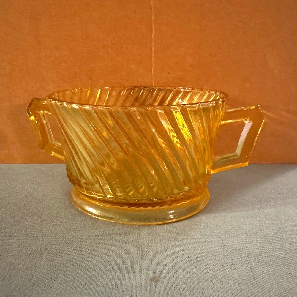 Federal Glass Amber Sugar Bowl